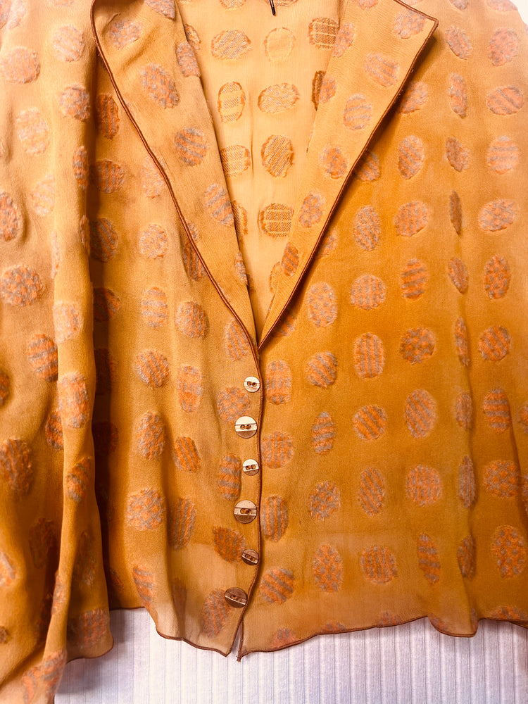 #1357 Easy Jacket OverDyed Textued Pattern with Copper Buttons Japan