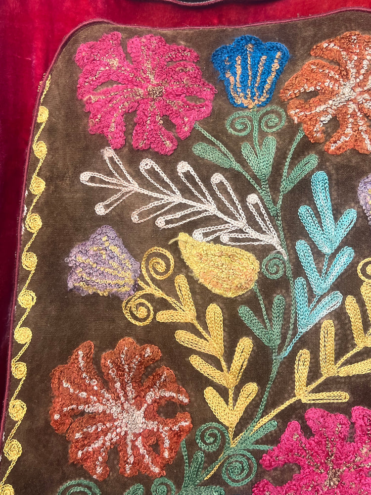 #1331  Earl’s Top Uzbeki Antique Embroidery Hand Dyed Velvet