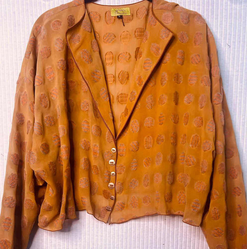 #1357 Easy Jacket OverDyed Textued Pattern with Copper Buttons Japan