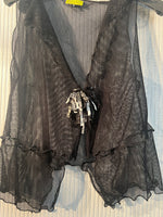 #861 Peter Pan Vest Black/White Armadillo Tulle