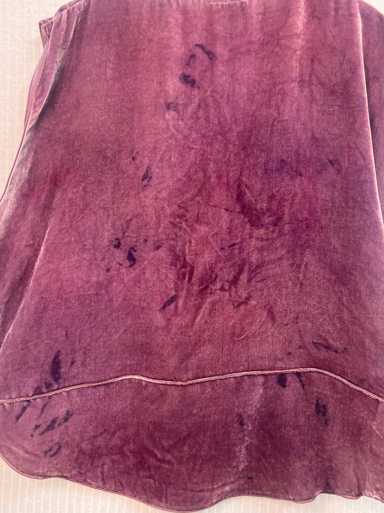 #1342 Natural Dye Embroidered Pomegranate Cotton Suzani, Velvet and Linen