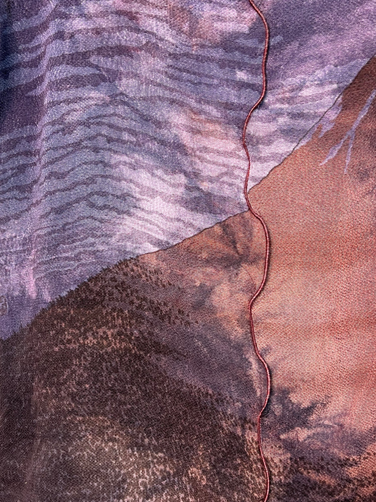 #1171  Earl’s Top Mount Fuji Antique Silk OverDyed Furoshiki