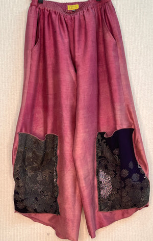 #873 Perfect Pants Hand-Dyed Silk Antique Kimono