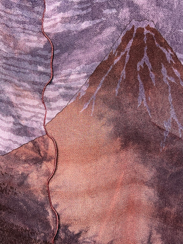 #1171  Earl’s Top Mount Fuji Antique Silk OverDyed Furoshiki