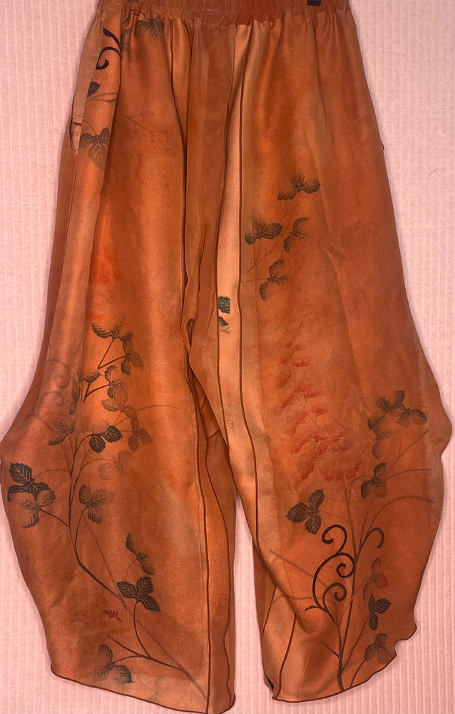 #930 Perfect Pants Overdyed Japanese Kimono Orange