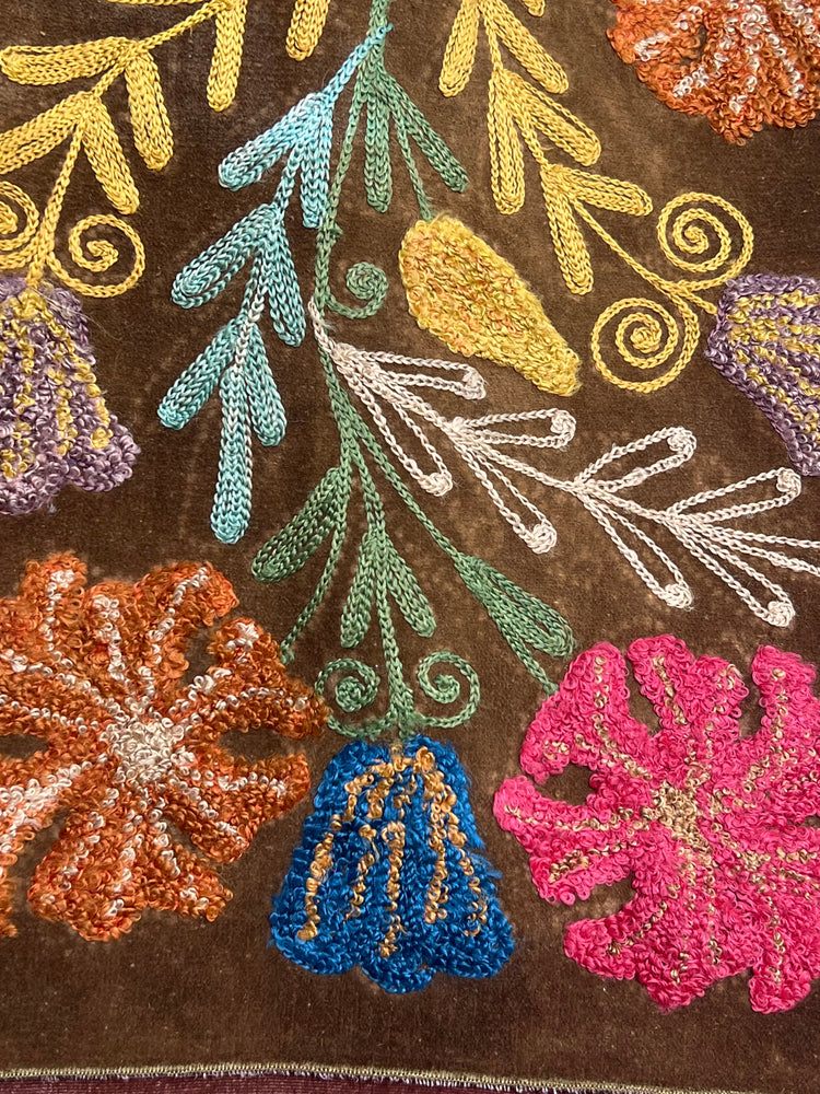 #1321 Earl’s Top Uzbeki Antique Embroidery Hand Dyed Velvet