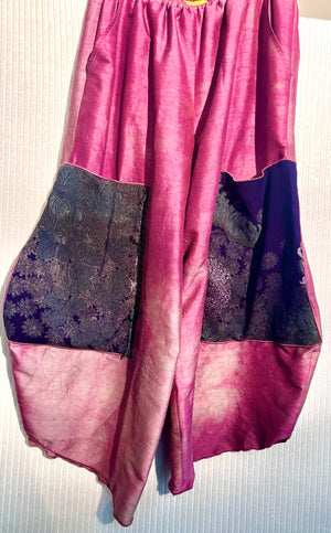 #873 Perfect Pants Hand-Dyed Silk Antique Kimono