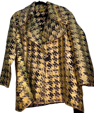 #447 Coat Houndstooth Overdyed Green