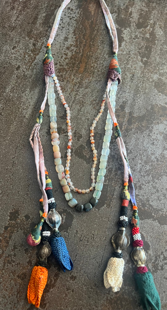 #1314 Turkey, Uzbekistan: Silver, Tassels, Agate