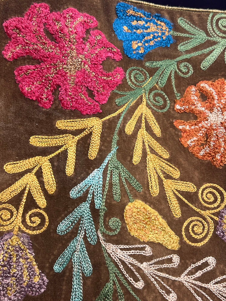 #1321 Earl’s Top Uzbeki Antique Embroidery Hand Dyed Velvet