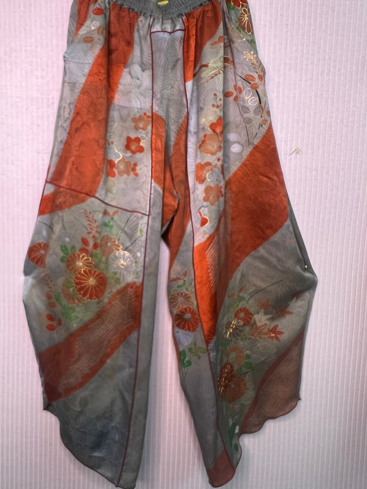 #1326 Perfect Pants  II Antique Silk Kimono OverDyed