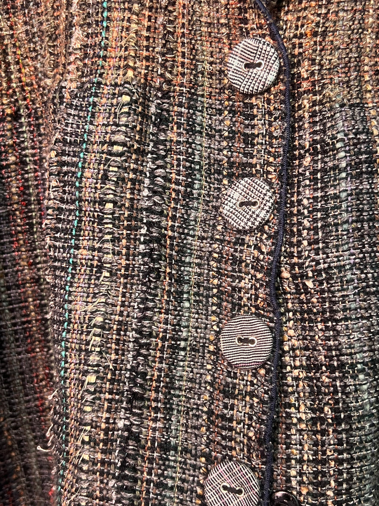 #1362 Easy Handwoven Jacket with Plaid Buttons