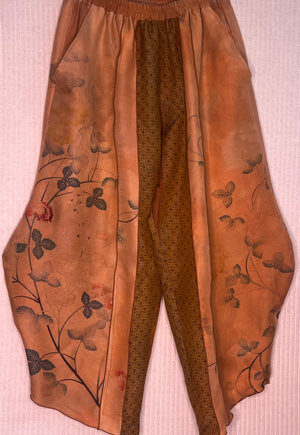 #1043 Perfect Pants I OverDyed Japanese Kimonos Orange