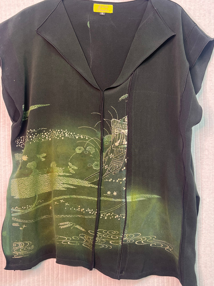#1266 Risa Top OverDyed Silk Kimono