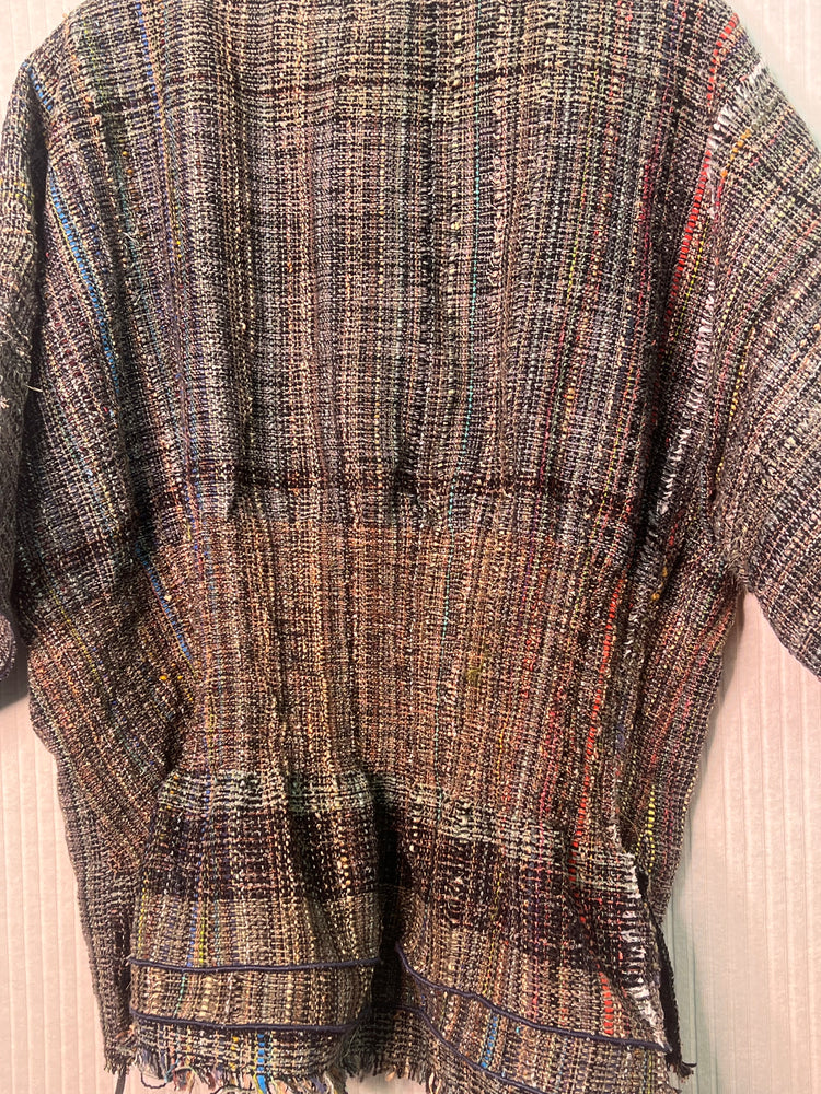 #1362 Easy Handwoven Jacket with Plaid Buttons