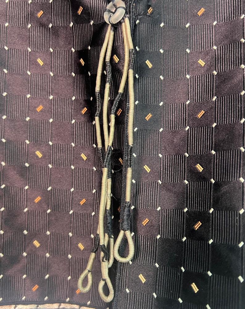 #1333  Easy Shrug Vest Brocade with Syrian Handmade Tassels Closure