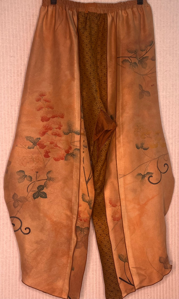 #1043 Perfect Pants I OverDyed Japanese Kimonos Orange