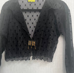 #919 Easy Shrug Jacket Circles Mesh with Antique Rajasthani Embroiders and Antique African Metal Beads