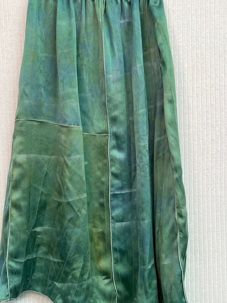 #1243 Godets Skirt OverDyed Aqua Green