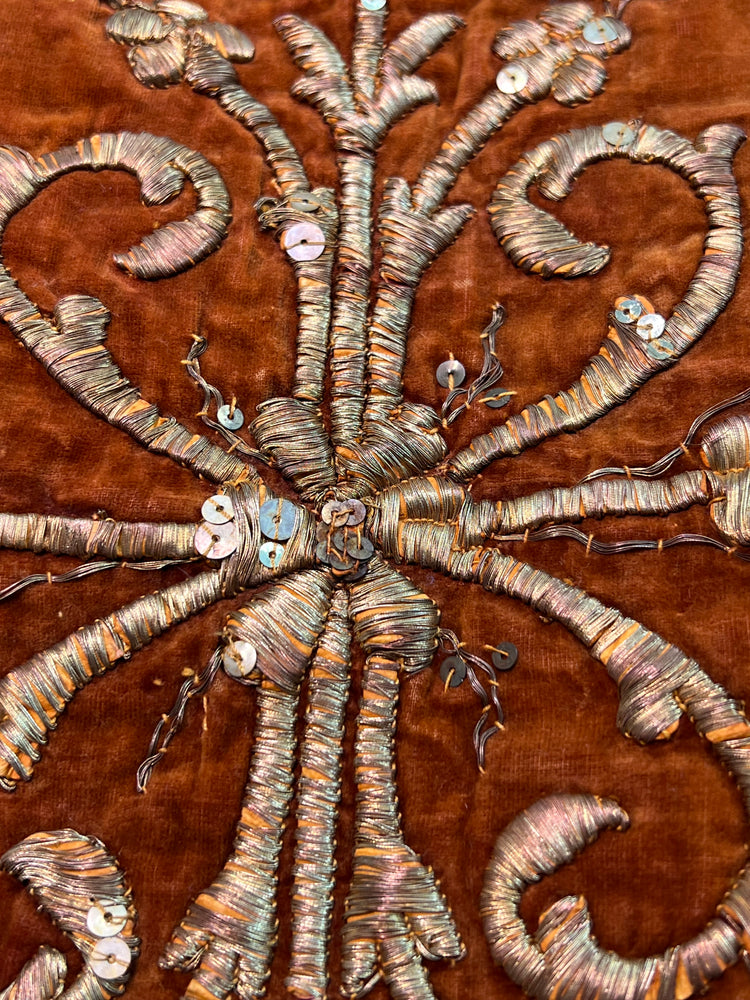#1240  Earl’s Top Antique Ottoman Metallic and Sequins Embroidered and Hand Dyed Velvet and Brocade