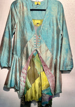 #849 1800’s Jacket Hand Dyed Silk and Tulle (NOTE PATCHWORK TOP IN GREENS AND YELLOWS UNDERNEATH JACKET NOT INCLUDED)