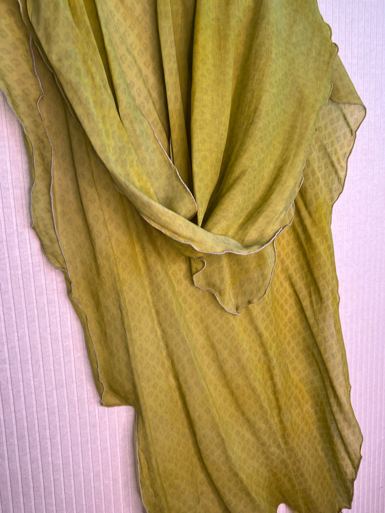 #1064 Scarf Overdyed Green Cotton