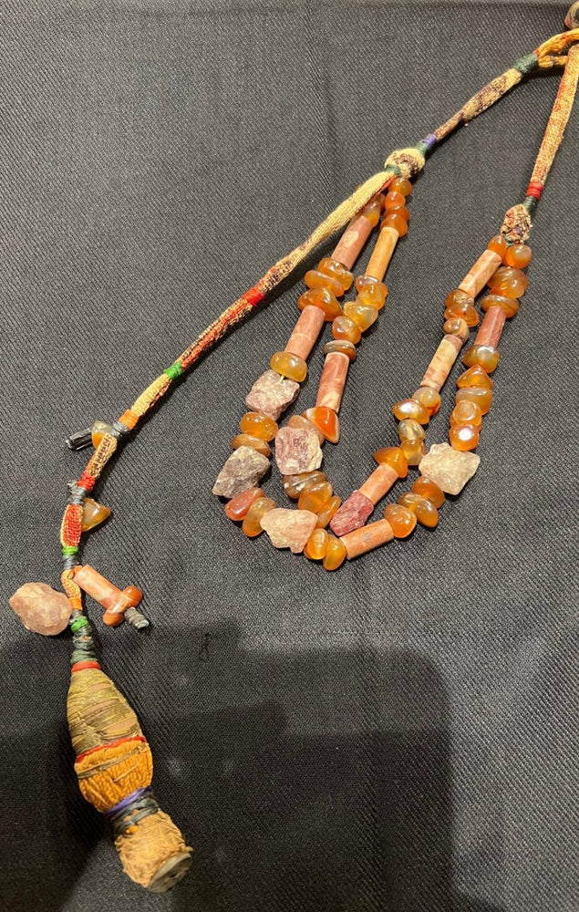 #1308 Turkish, Uzbekistan, Turkmenistan: Agate, Jasper, Amethyst, Silver, Antique Tassels