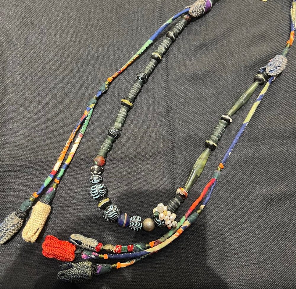 #1306 Turkey, Uzbekistan, Turkmenistan: Antique Glass, African Glass, Pearls, Silver, Antique Tassels