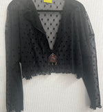#918 Easy Shrug Jacket Circles Mesh with Antique Rajasthani Embroiders and Antique African Metal Beads