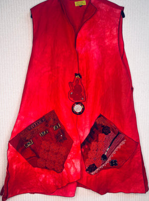 #979 Dancer’s Over-Dyed Belgian Embellished Vest