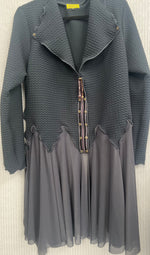 #890 Breezy Jacket in Black and Grey Mesh Godets