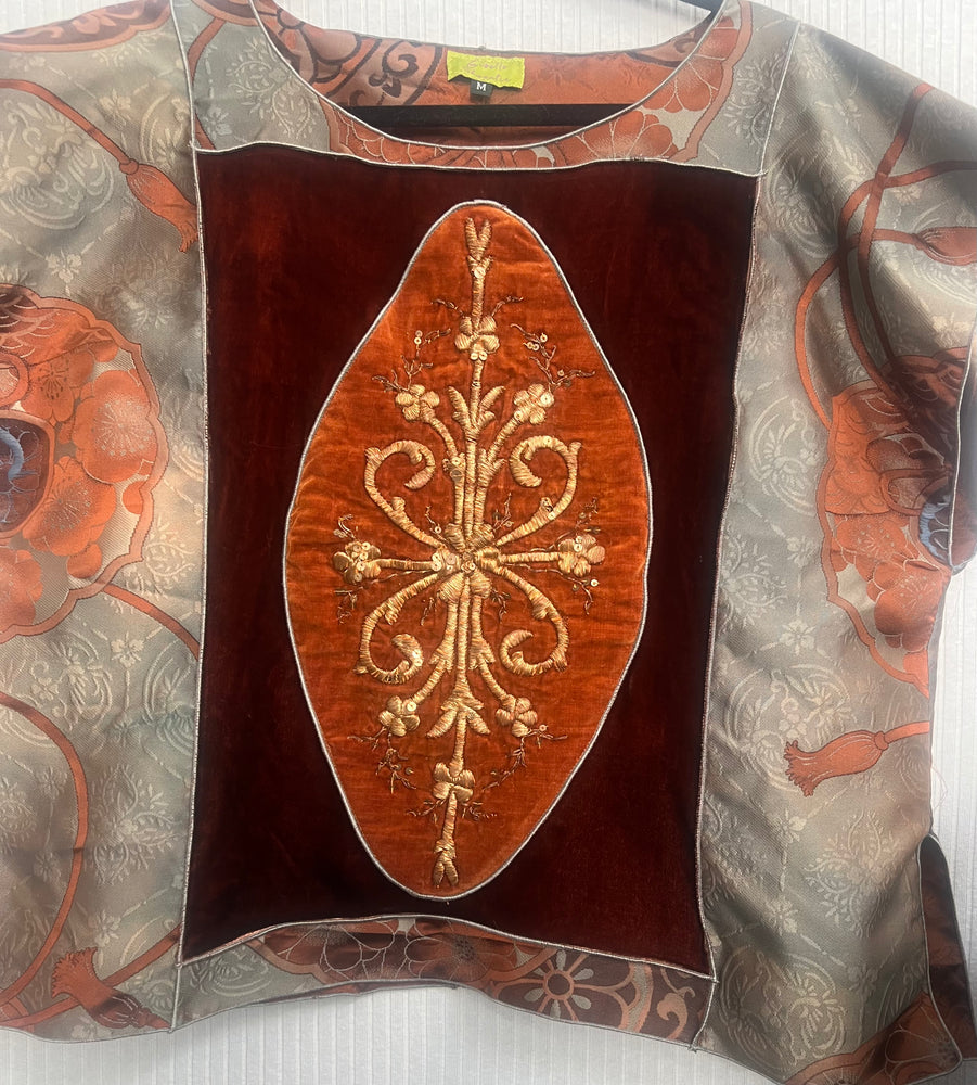 #1240  Earl’s Top Antique Ottoman Metallic and Sequins Embroidered and Hand Dyed Velvet and Brocade