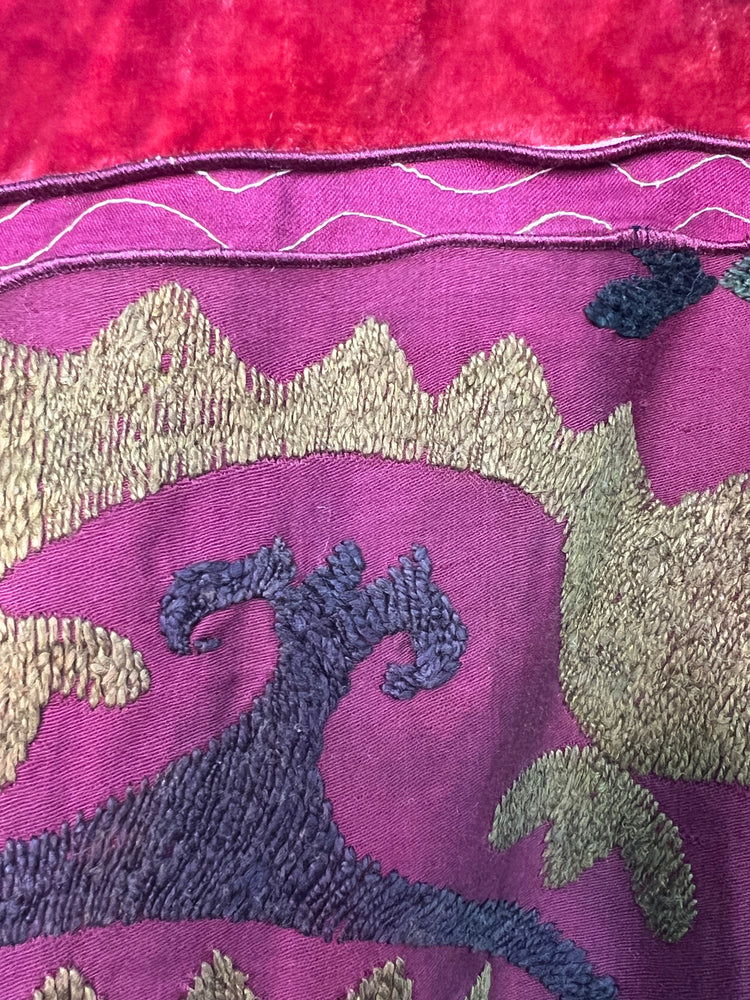 #1364  Easy Jacket Embroidered Suzani Hand Dyed Velvet