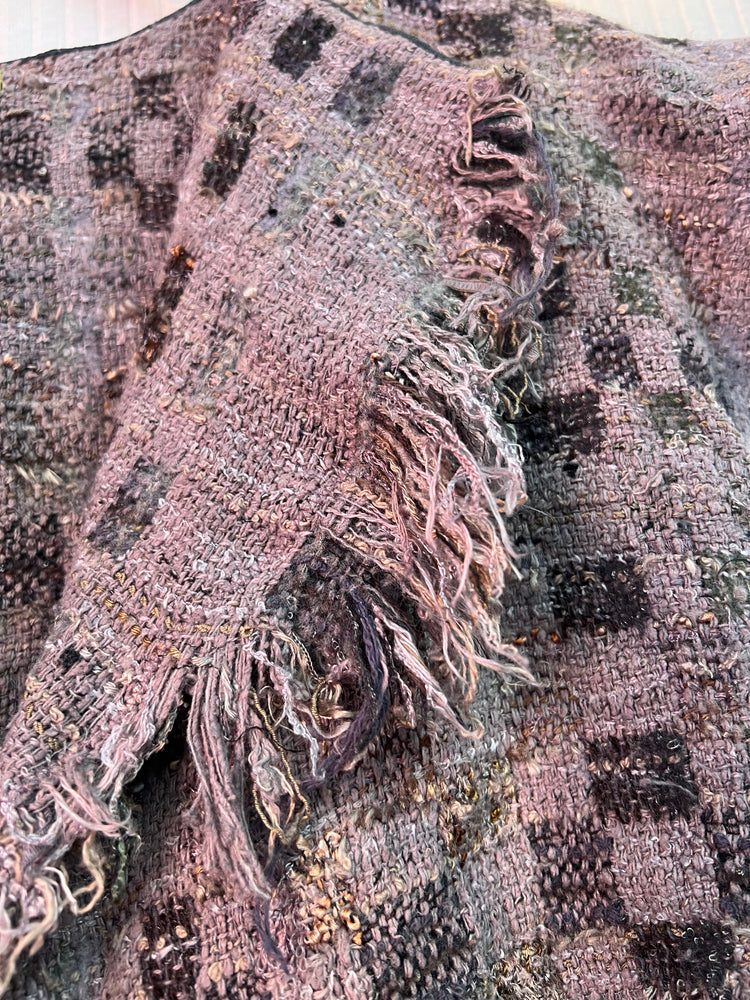 #1353 Handwoven in Our Studio Double Weave and Italian Knit Back and Agate Button