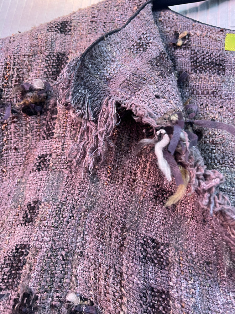 #1353 Handwoven in Our Studio Double Weave and Italian Knit Back and Agate Button