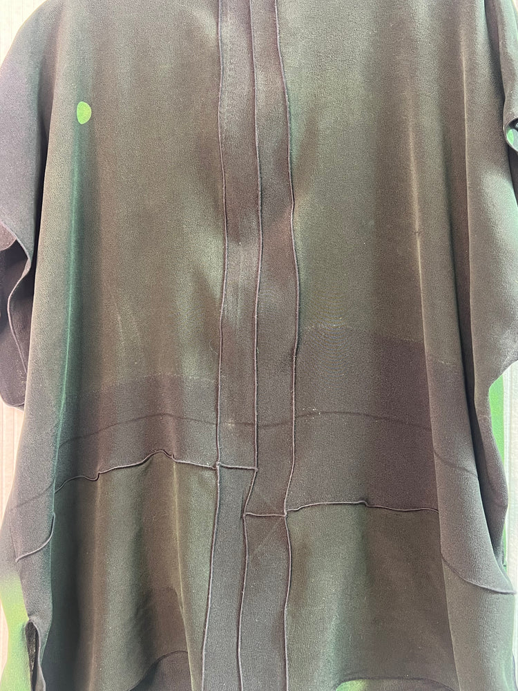 #1286 Risa Top OverDyed Silk Kimono Olive Green