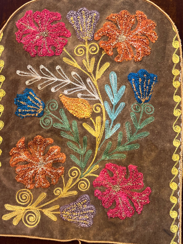 #1322 Earl’s Top Uzbeki Antique Embroidery Hand Dyed Velvet