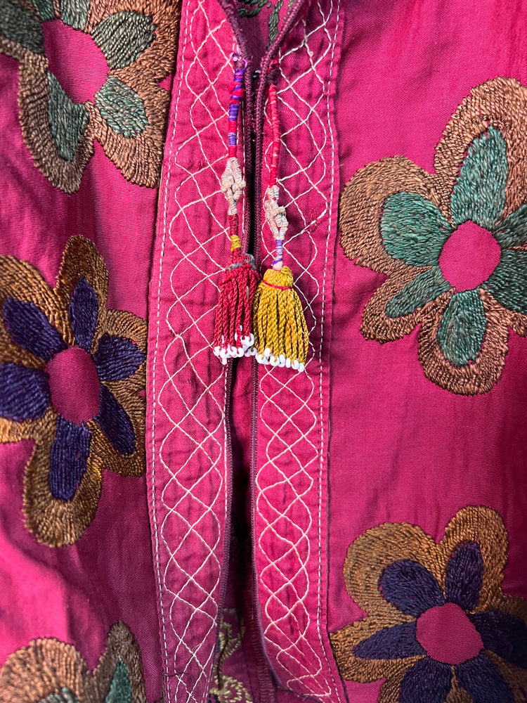 #1262  Easy Jacket Embroidered Suzani Hand Dyed Velvet
