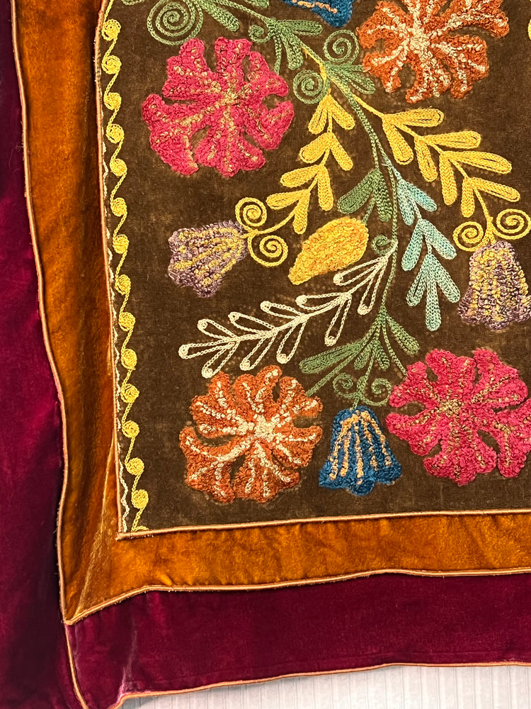 #1330 Earl’s Top Uzbeki Antique Embroidery Hand Dyed Velvet