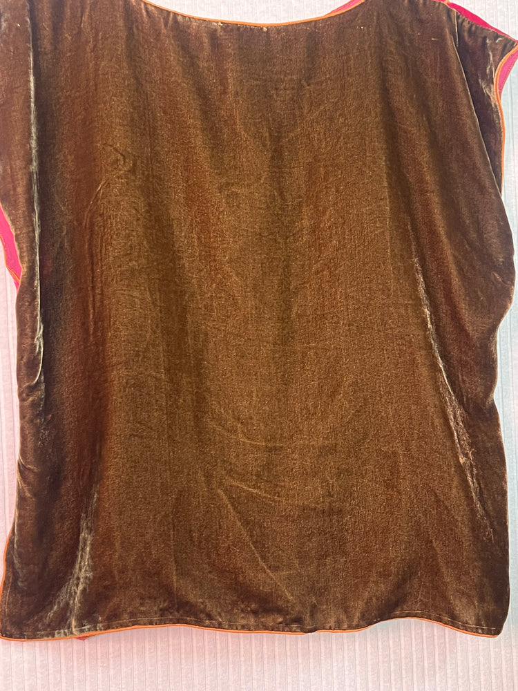 #1330 Earl’s Top Uzbeki Antique Embroidery Hand Dyed Velvet