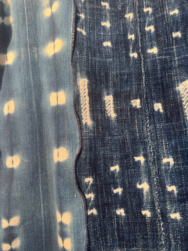 #820 QT West African Indigo Handwoven Cotton with Tassels