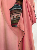 #740 Scrapplique Pink Silk Chiffon Shawl