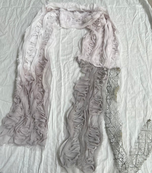 #124 Hand-Dyed Embellished Textured Scarf