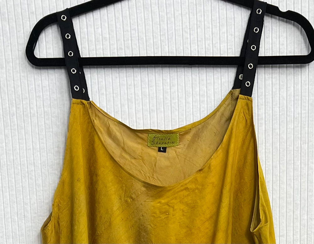 #602 Snappy Silk Dress Tumeric