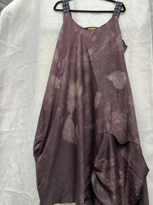 #668 Snappy Dress Grey/Plum Silk