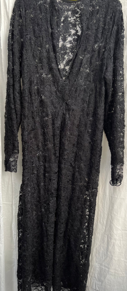 Sale #108 Dancer’s Full Length Flowers Lace Mesh (with thumbhole on sleeve)Coat
