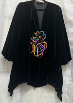 #569 Loopy Flower Hand Painted Velvet Jacket